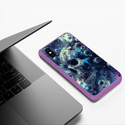 Чехол iPhone XS Max матовый Vanguard compozition with skull - ai art fantasy, цвет: 3D-фиолетовый — фото 2