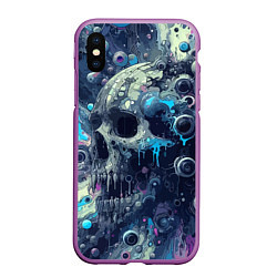 Чехол iPhone XS Max матовый Vanguard compozition with skull - ai art fantasy