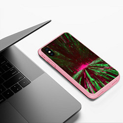 Чехол iPhone XS Max матовый Абстрактный путь в розовый портал, цвет: 3D-баблгам — фото 2