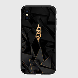 Чехол iPhone XS Max матовый Slipknot golden poly