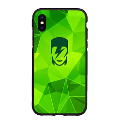 Чехол iPhone XS Max матовый David Bowie green poly