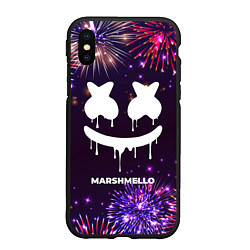 Чехол iPhone XS Max матовый Праздничный Marshmello