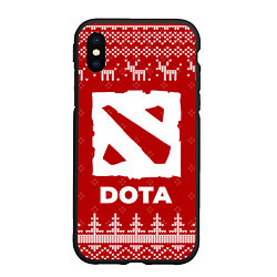 Чехол iPhone XS Max матовый Новогодний Dota с оленями