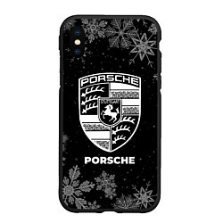 Чехол iPhone XS Max матовый Снежный Porsche