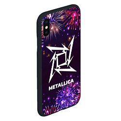 Чехол iPhone XS Max матовый Праздничный Metallica, цвет: 3D-черный — фото 2