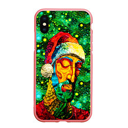 Чехол iPhone XS Max матовый Ded Moroz: pop-art-brut-nouveau pointillism