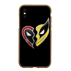 Чехол iPhone XS Max матовый Deadpool and Wolverine best friends