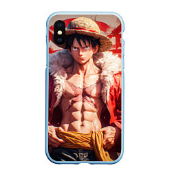 Чехол iPhone XS Max матовый One piece Monkey D Luffy, цвет: 3D-голубой