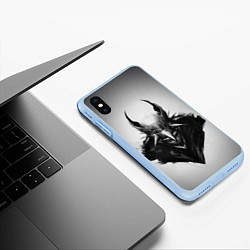 Чехол iPhone XS Max матовый Batman who laughs, цвет: 3D-голубой — фото 2