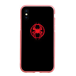 Чехол iPhone XS Max матовый Miles Morales - logo