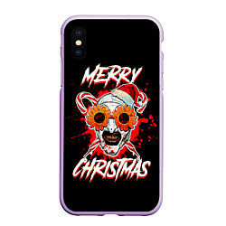 Чехол iPhone XS Max матовый Merry Christmas Terrifier, цвет: 3D-сиреневый