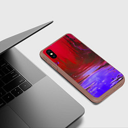 Чехол iPhone XS Max матовый Кислотная абстракция фиолетовая, цвет: 3D-коричневый — фото 2