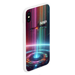 Чехол iPhone XS Max матовый Spaceship in the neon cosmos - nasa, цвет: 3D-белый — фото 2