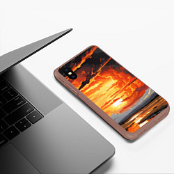 Чехол iPhone XS Max матовый Багровый закат, цвет: 3D-коричневый — фото 2