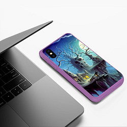 Чехол iPhone XS Max матовый Коттедж ведьмы - нейроарт фантазия, цвет: 3D-фиолетовый — фото 2