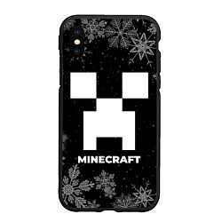 Чехол iPhone XS Max матовый Снежный Minecraft