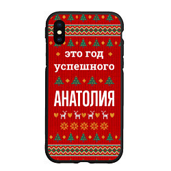 Чехол iPhone XS Max матовый Это год успешного Анатолия