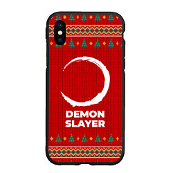 Чехол iPhone XS Max матовый Demon Slayer new year, цвет: 3D-черный