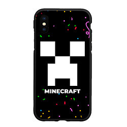 Чехол iPhone XS Max матовый Minecraft конфети