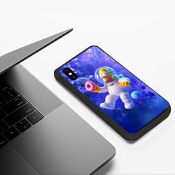 Чехол iPhone XS Max матовый Homer Simpson is a brave astronaut, цвет: 3D-черный — фото 2