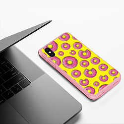 Чехол iPhone XS Max матовый Пончики Гомера, цвет: 3D-баблгам — фото 2