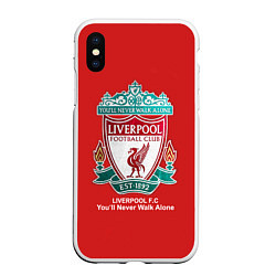 Чехол iPhone XS Max матовый Liverpool, цвет: 3D-белый