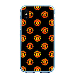 Чехол iPhone XS Max матовый Manchester United Pattern