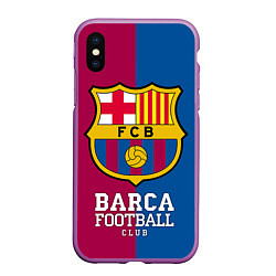 Чехол iPhone XS Max матовый Barca Football, цвет: 3D-фиолетовый