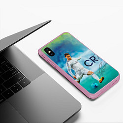 Чехол iPhone XS Max матовый CR Ronaldo, цвет: 3D-розовый — фото 2