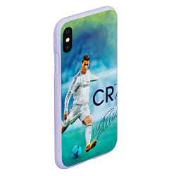 Чехол iPhone XS Max матовый CR Ronaldo, цвет: 3D-светло-сиреневый — фото 2