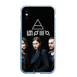 Чехол iPhone XS Max матовый 30 seconds to mars, цвет: 3D-голубой