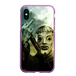 Чехол iPhone XS Max матовый Slipknot, цвет: 3D-фиолетовый