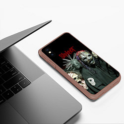 Чехол iPhone XS Max матовый Slipknot, цвет: 3D-коричневый — фото 2