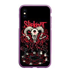 Чехол iPhone XS Max матовый Slipknot, цвет: 3D-фиолетовый