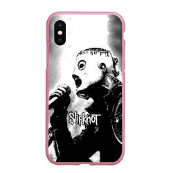 Чехол iPhone XS Max матовый Slipknot, цвет: 3D-розовый