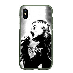 Чехол iPhone XS Max матовый Slipknot, цвет: 3D-темно-зеленый