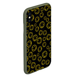 Чехол iPhone XS Max матовый Nirvana Pattern, цвет: 3D-темно-зеленый — фото 2