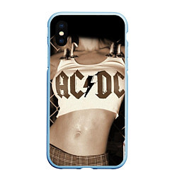 Чехол iPhone XS Max матовый AC/DC Girl, цвет: 3D-голубой