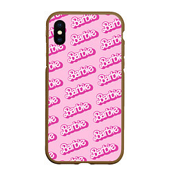 Чехол iPhone XS Max матовый Barbie Pattern, цвет: 3D-коричневый