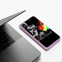 Чехол iPhone XS Max матовый Pink Floyd, цвет: 3D-сиреневый — фото 2