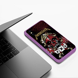 Чехол iPhone XS Max матовый Metallica: XXX, цвет: 3D-фиолетовый — фото 2