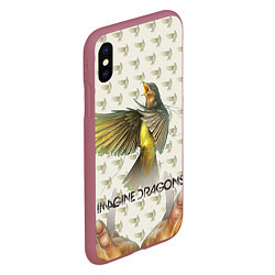 Чехол iPhone XS Max матовый Imagine Dragons: Fly, цвет: 3D-малиновый — фото 2