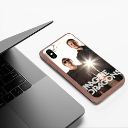 Чехол iPhone XS Max матовый Imagine Dragons, цвет: 3D-коричневый — фото 2