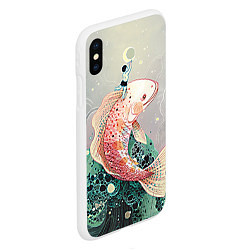 Чехол iPhone XS Max матовый Рыба, цвет: 3D-белый — фото 2