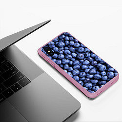 Чехол iPhone XS Max матовый Черника, цвет: 3D-розовый — фото 2