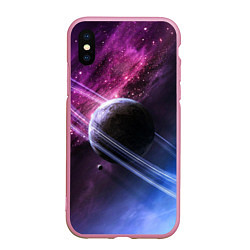 Чехол iPhone XS Max матовый Космос, цвет: 3D-розовый