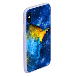 Чехол iPhone XS Max матовый Космический попугай, цвет: 3D-светло-сиреневый — фото 2