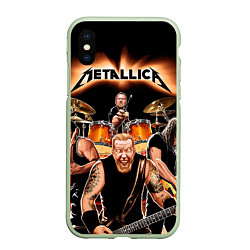 Чехол iPhone XS Max матовый Metallica Band, цвет: 3D-салатовый