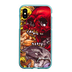 Чехол iPhone XS Max матовый Metallica Rage, цвет: 3D-мятный