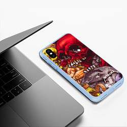 Чехол iPhone XS Max матовый Metallica Rage, цвет: 3D-голубой — фото 2